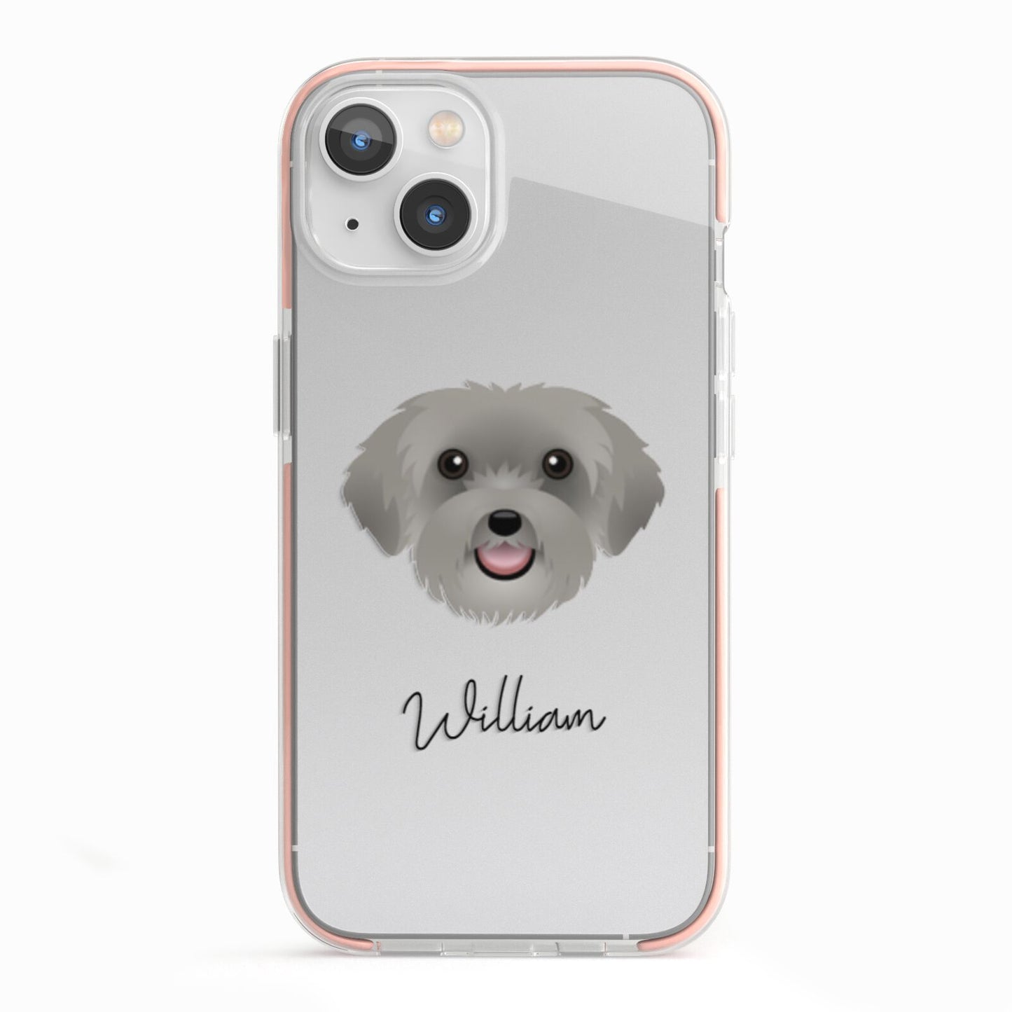 Schnoodle Personalised iPhone 13 TPU Impact Case with Pink Edges