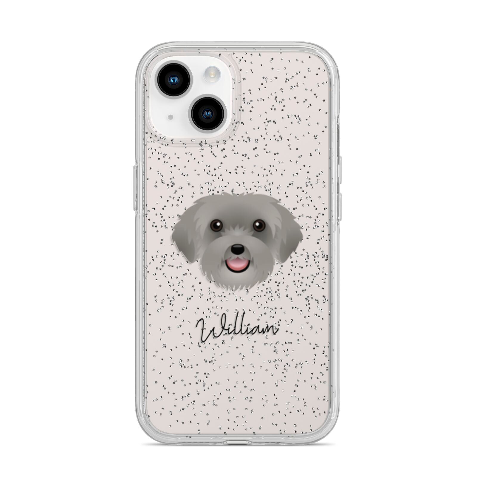 Schnoodle Personalised iPhone 14 Glitter Tough Case Starlight