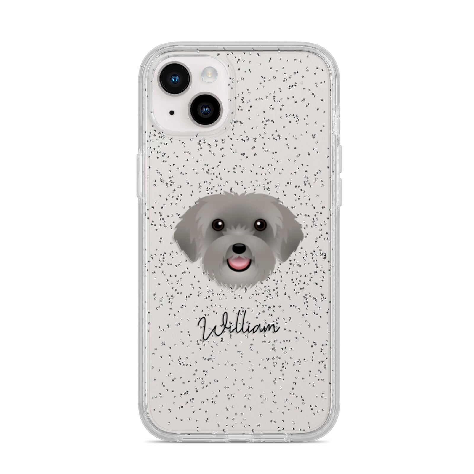 Schnoodle Personalised iPhone 14 Plus Glitter Tough Case Starlight