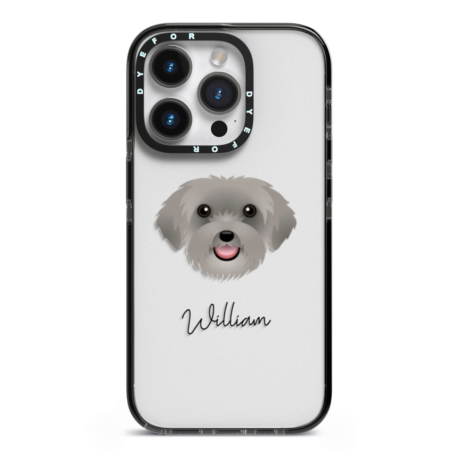 Schnoodle Personalised iPhone 14 Pro Black Impact Case on Silver phone