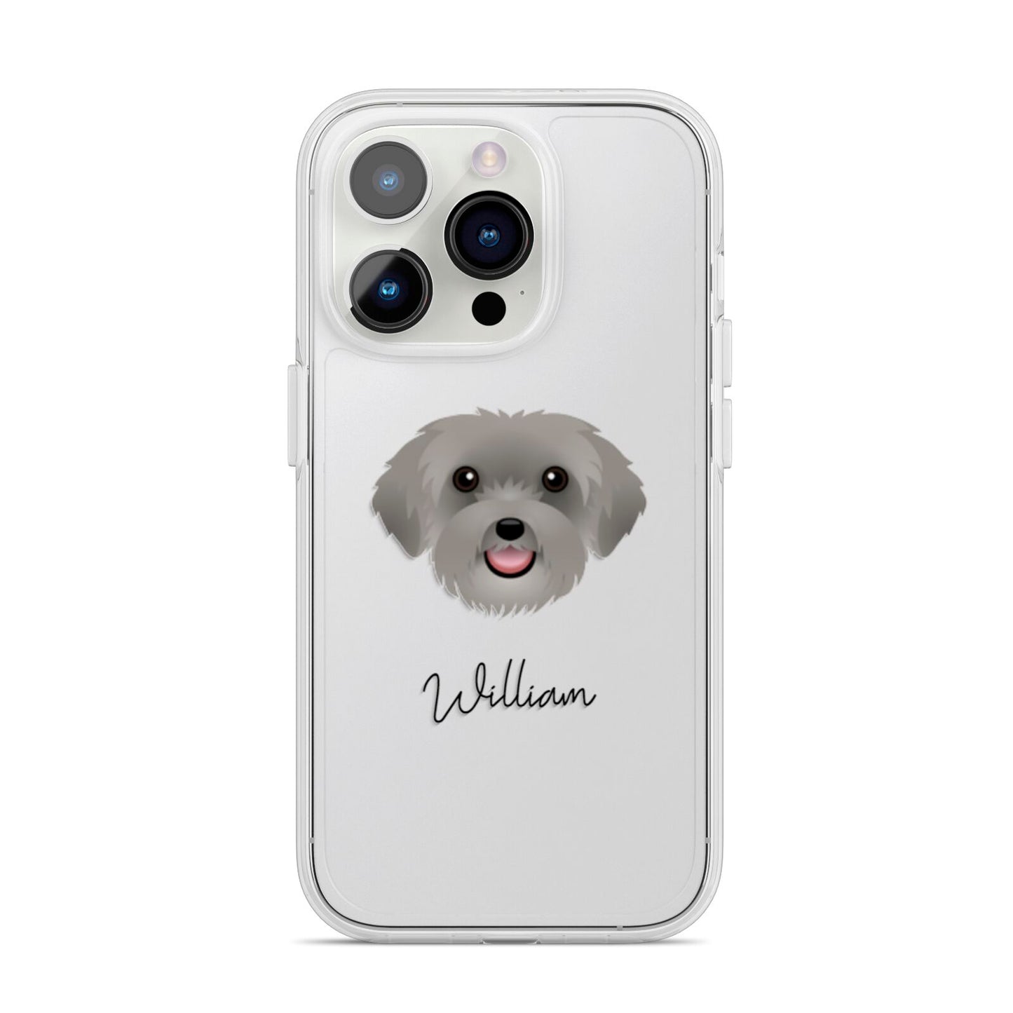 Schnoodle Personalised iPhone 14 Pro Clear Tough Case Silver