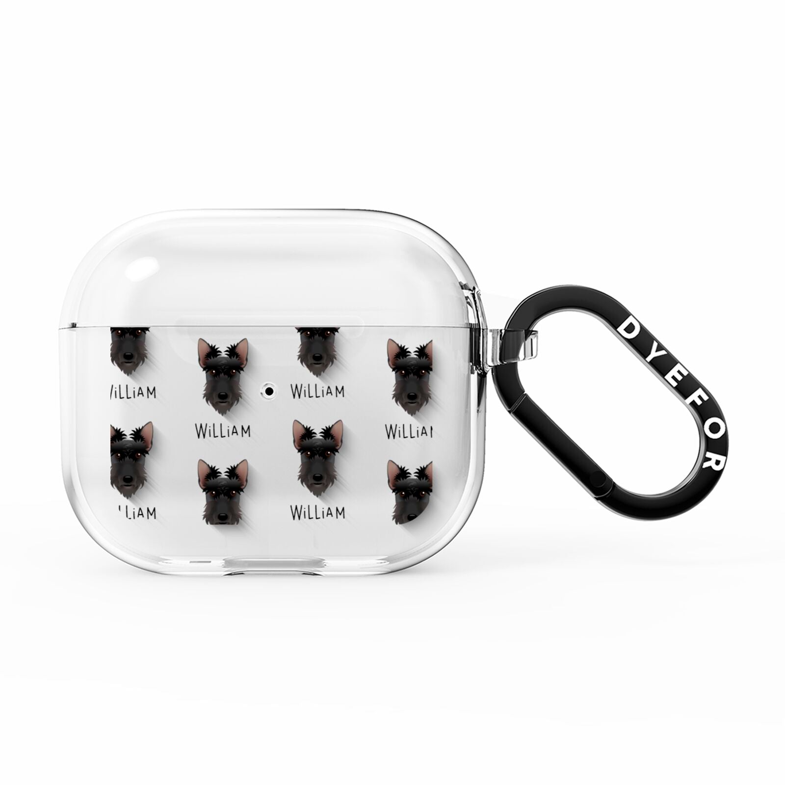 Scottish Terrier Icon with Name AirPods Clear Case 3rd Gen