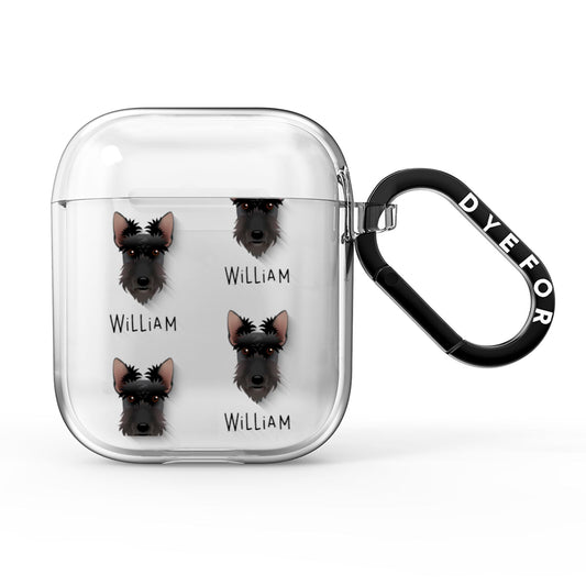 Scottish Terrier Icon with Name AirPods Clear Case