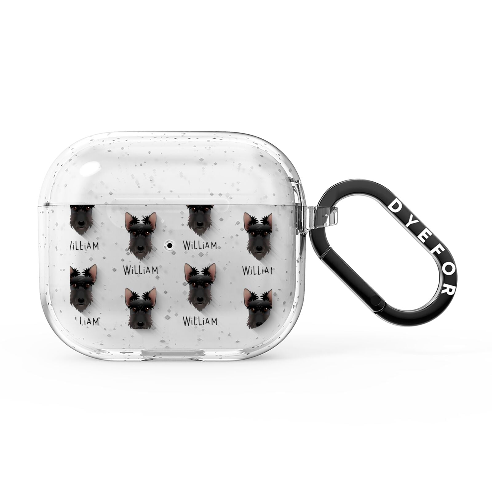 Scottish Terrier Icon with Name AirPods Glitter Case 3rd Gen