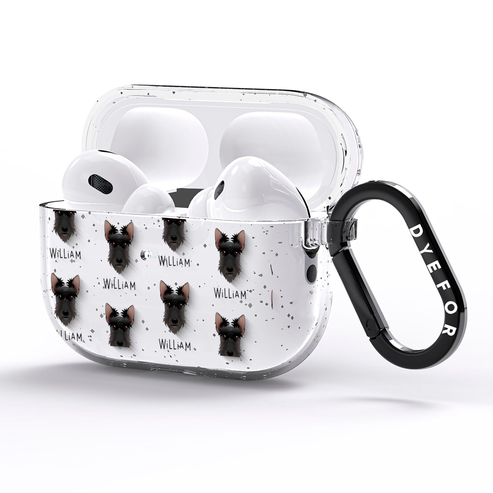 Scottish Terrier Icon with Name AirPods Pro Glitter Case Side Image