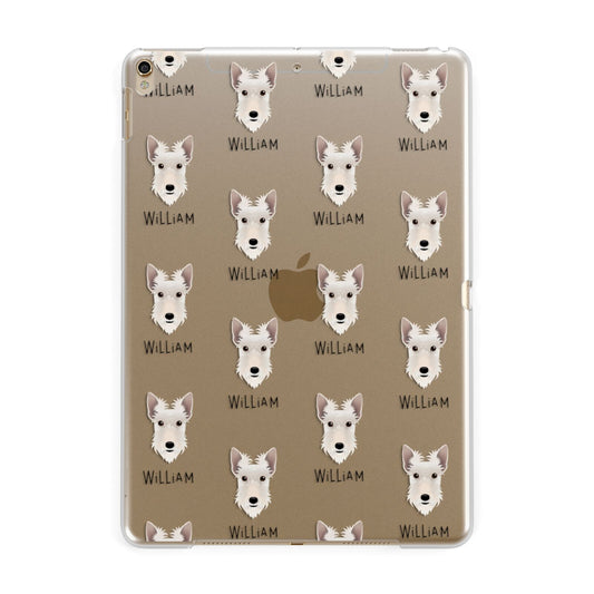 Scottish Terrier Icon with Name Apple iPad Gold Case