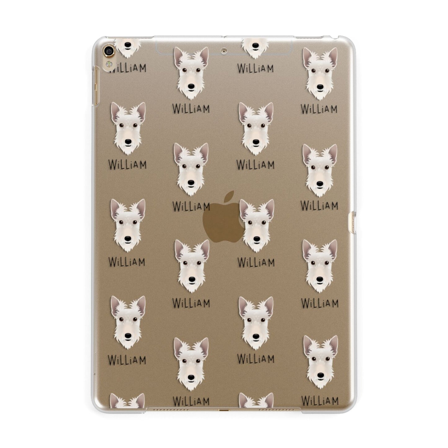 Scottish Terrier Icon with Name Apple iPad Gold Case