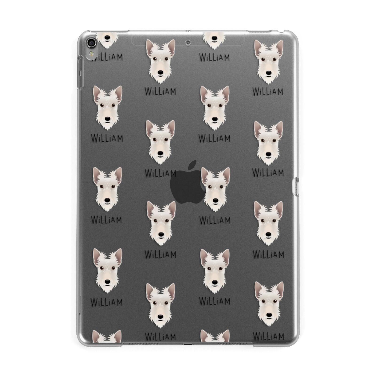 Scottish Terrier Icon with Name Apple iPad Grey Case