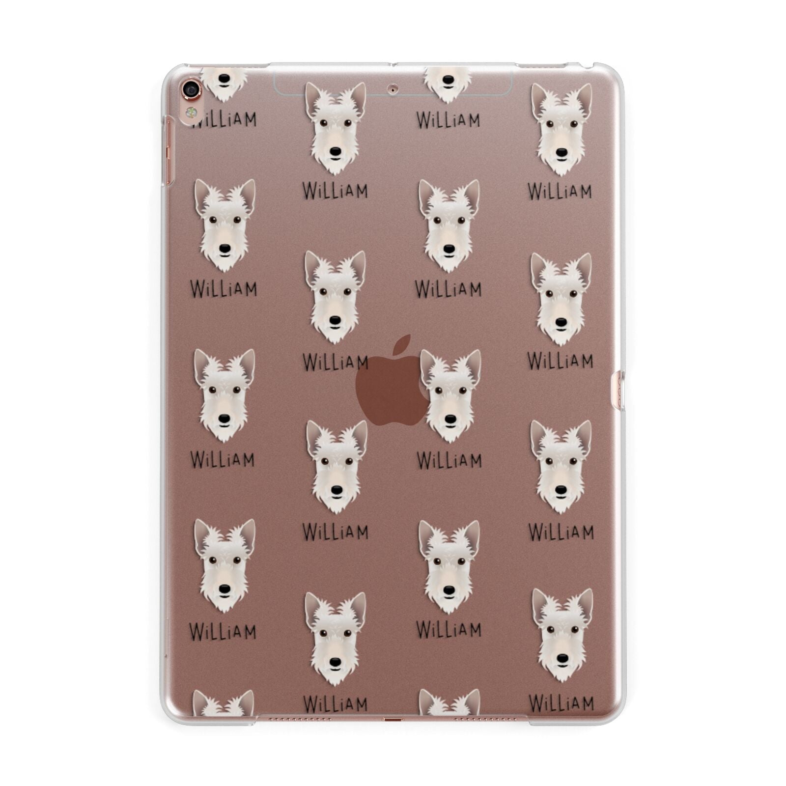 Scottish Terrier Icon with Name Apple iPad Rose Gold Case
