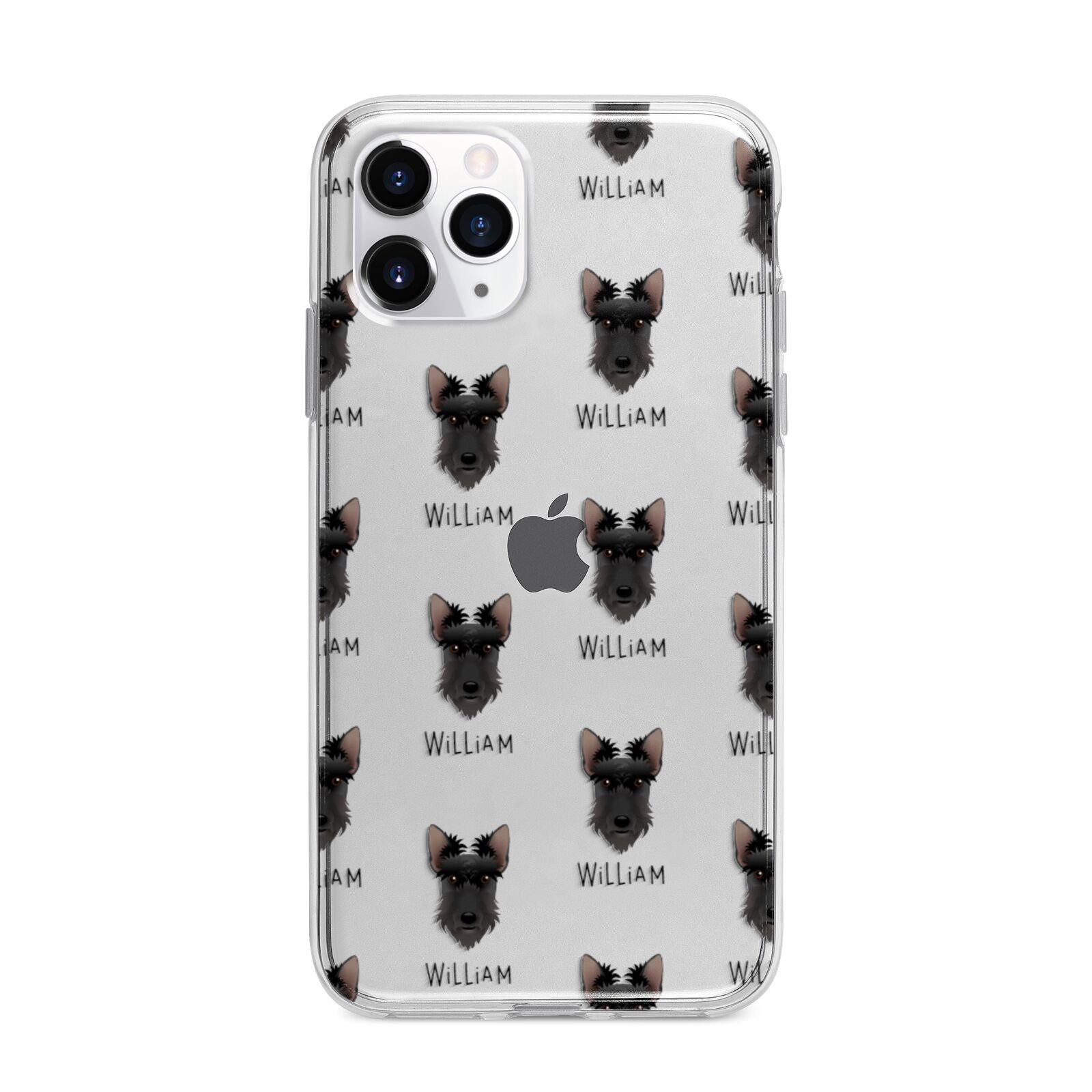 Scottish Terrier Icon with Name Apple iPhone 11 Pro Max in Silver with Bumper Case