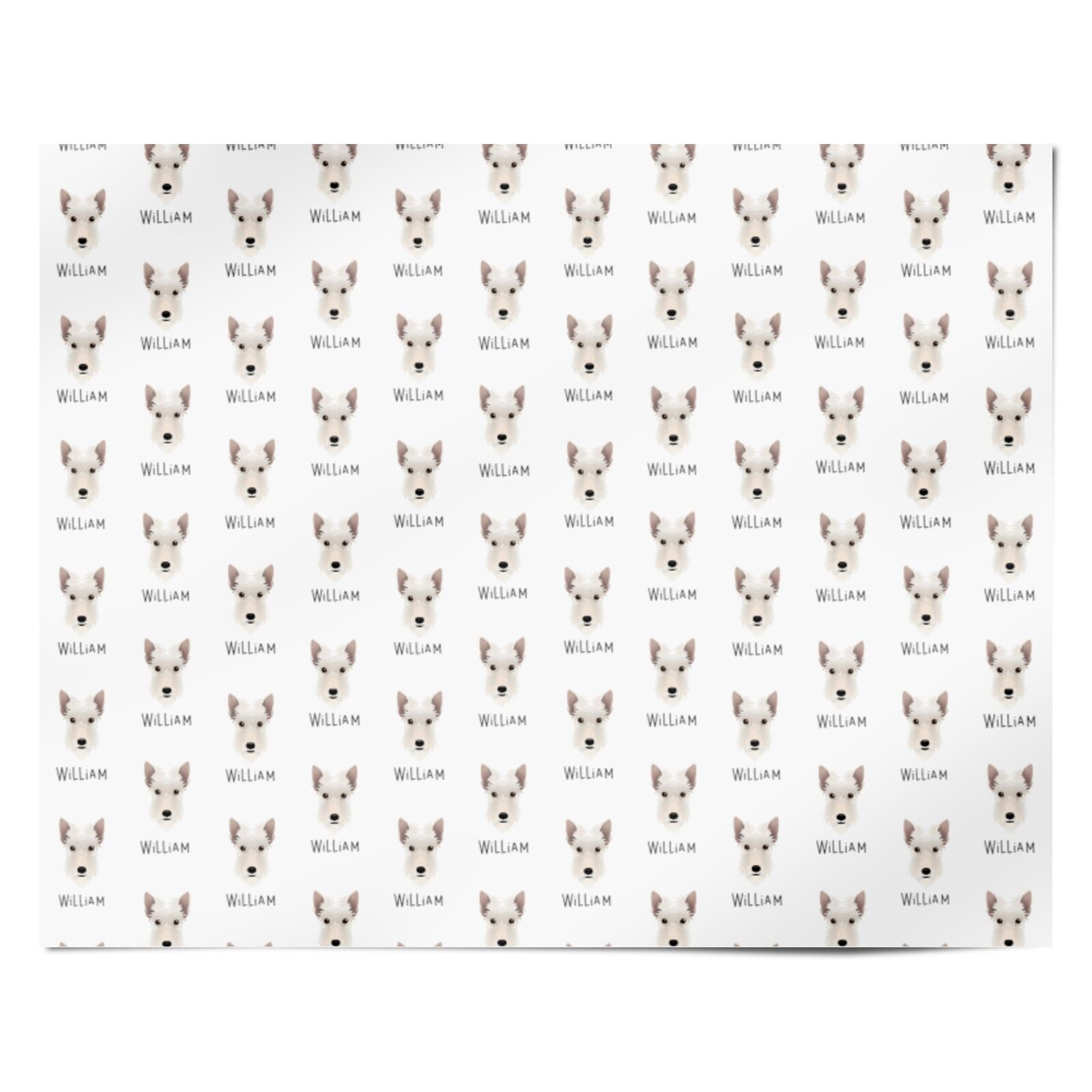 Scottish Terrier Icon with Name Personalised Wrapping Paper Alternative