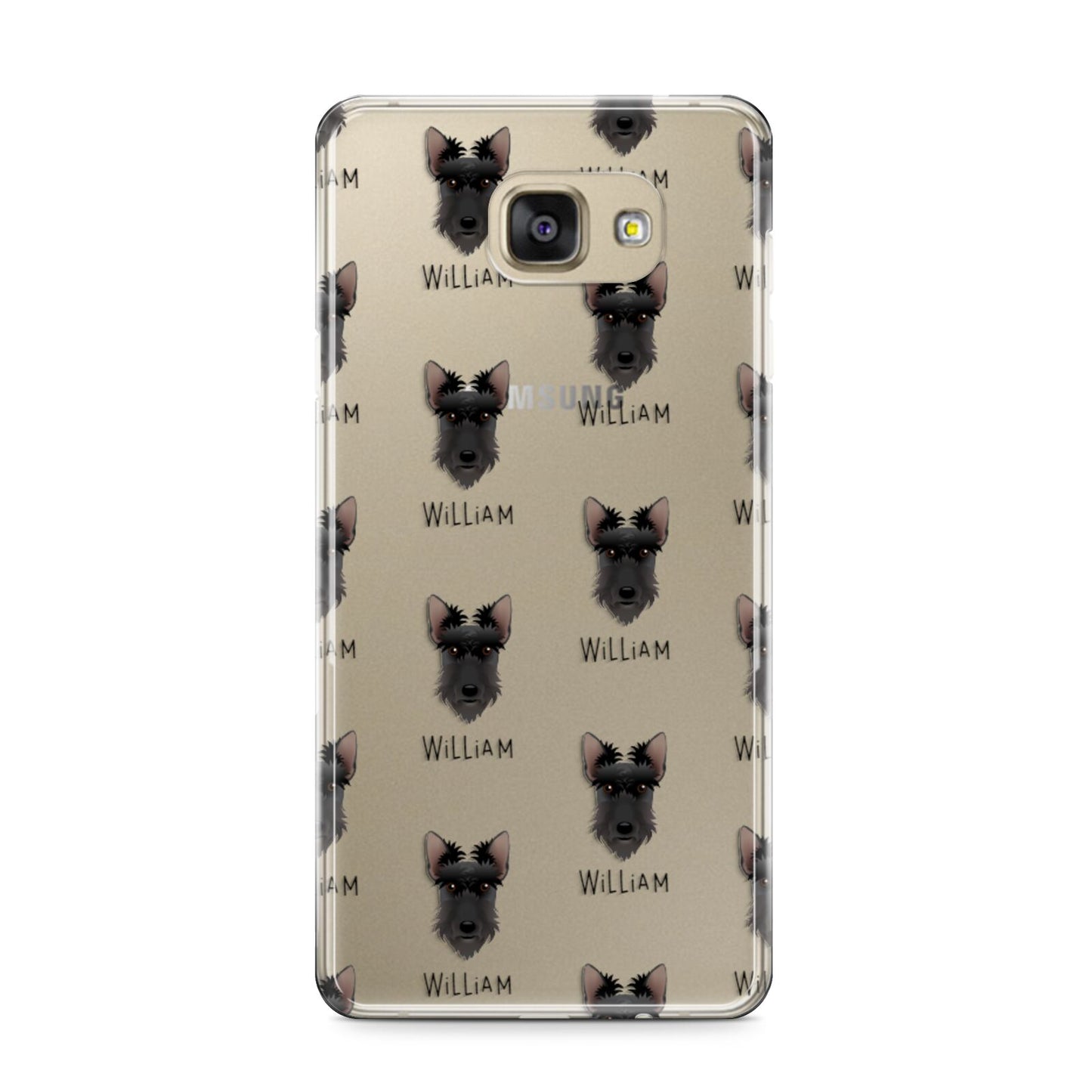 Scottish Terrier Icon with Name Samsung Galaxy A9 2016 Case on gold phone