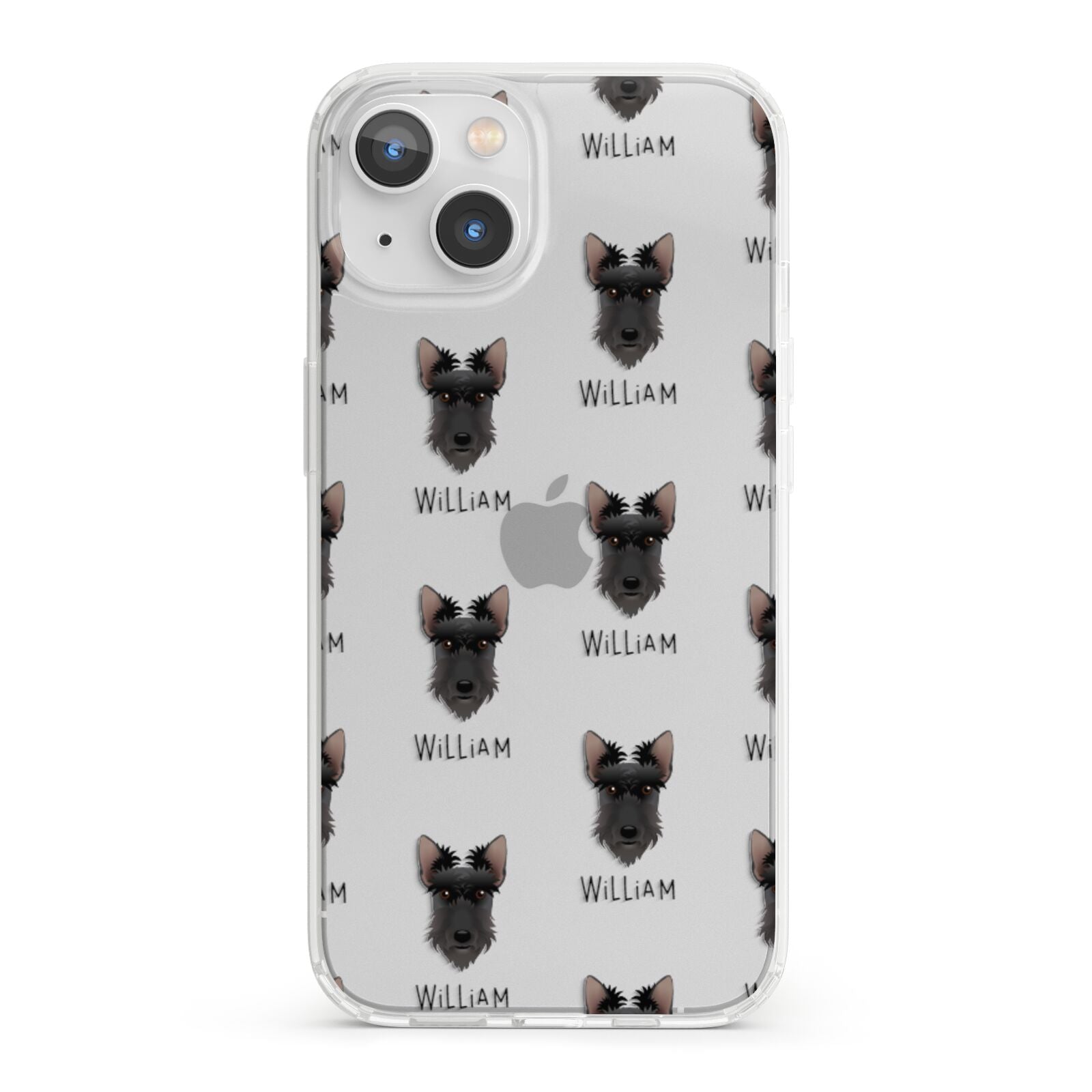 Scottish Terrier Icon with Name iPhone 13 Clear Bumper Case