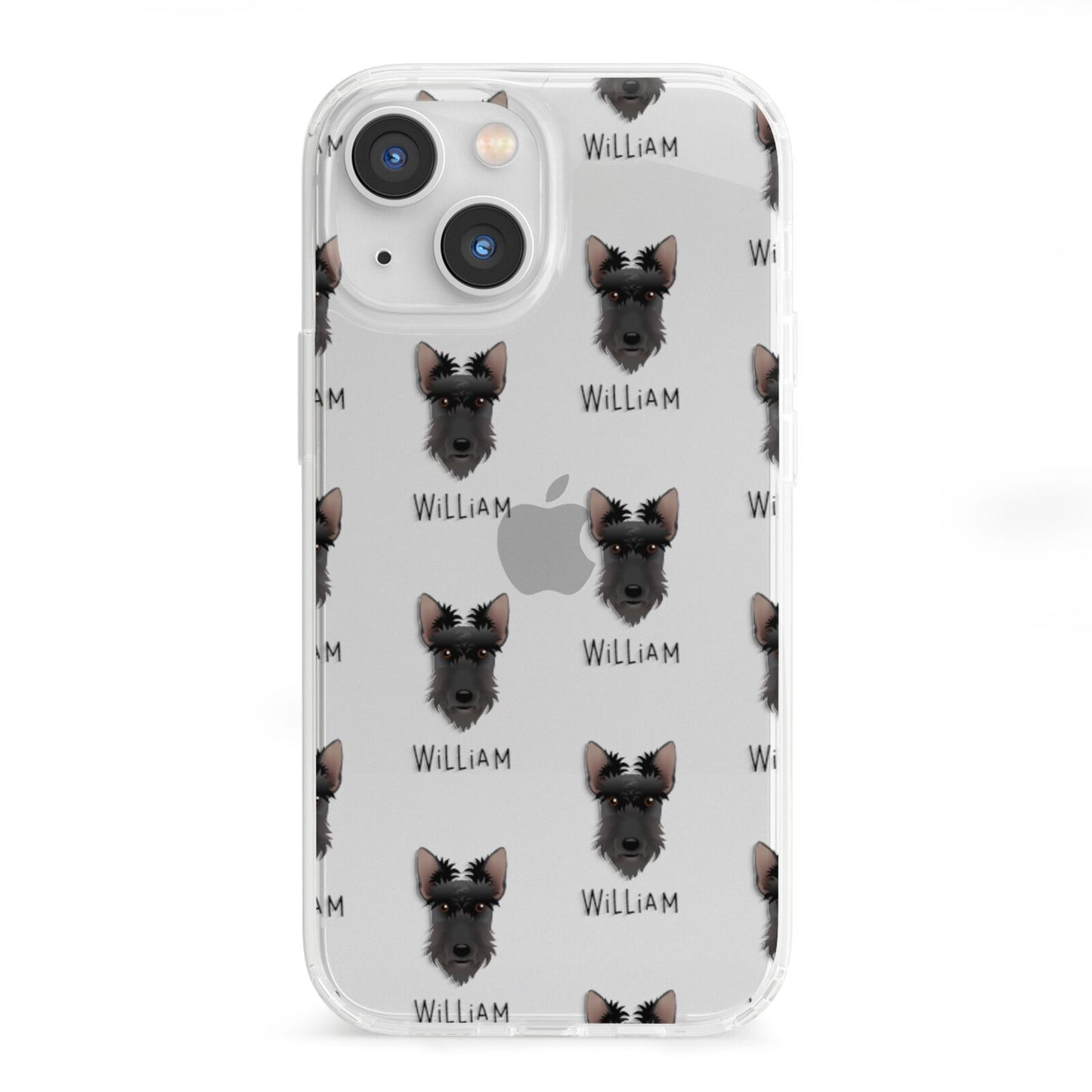 Scottish Terrier Icon with Name iPhone 13 Mini Clear Bumper Case