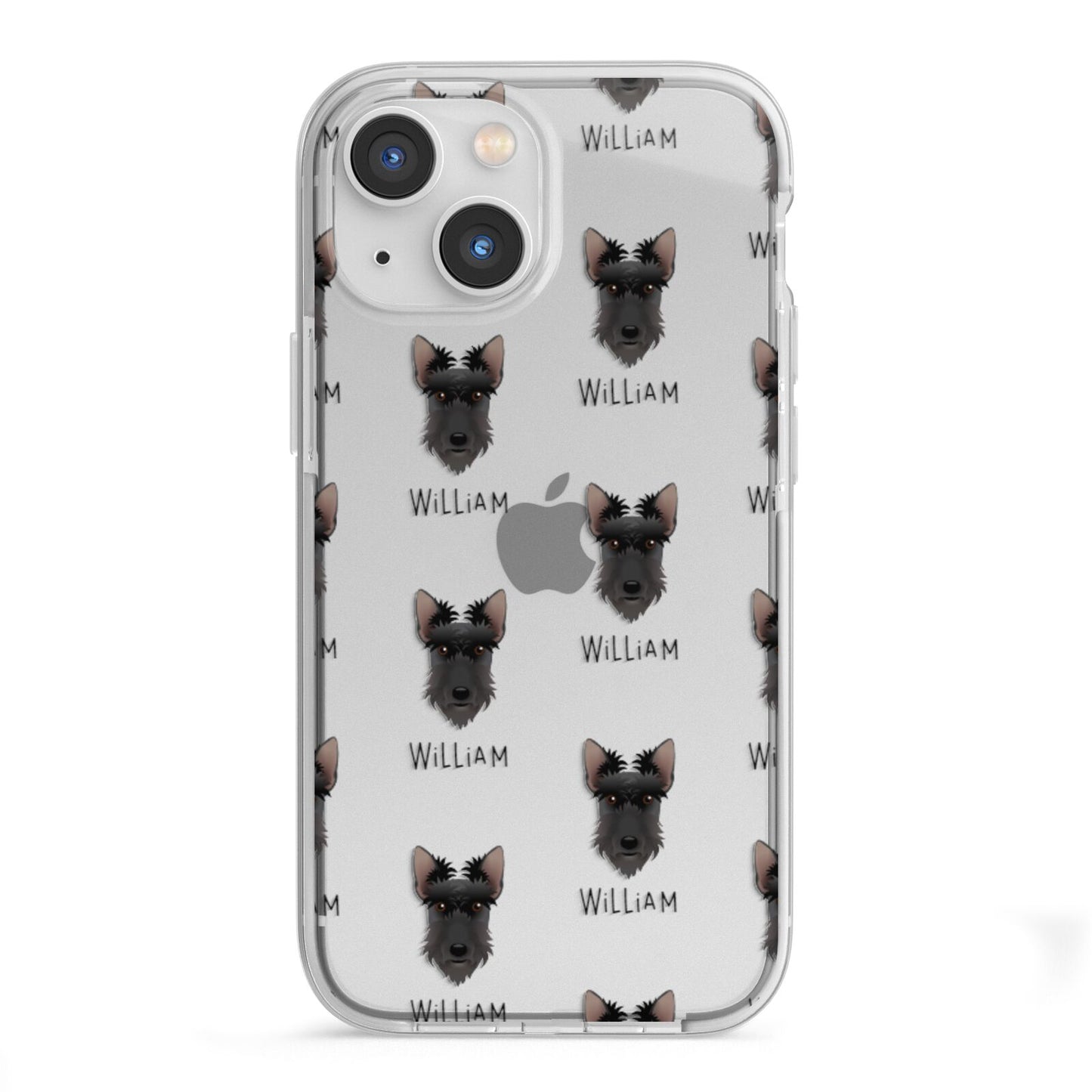 Scottish Terrier Icon with Name iPhone 13 Mini TPU Impact Case with White Edges