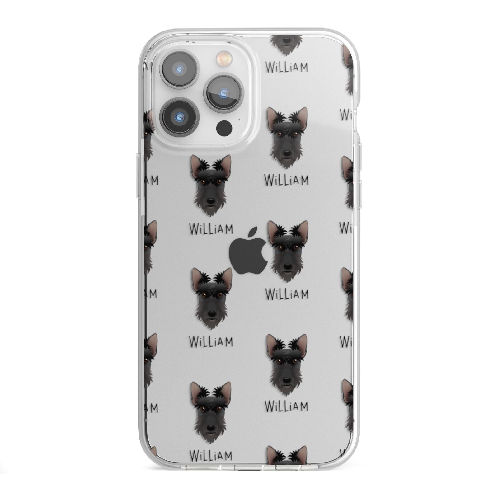 Scottish Terrier Icon with Name iPhone 13 Pro Max TPU Impact Case with White Edges