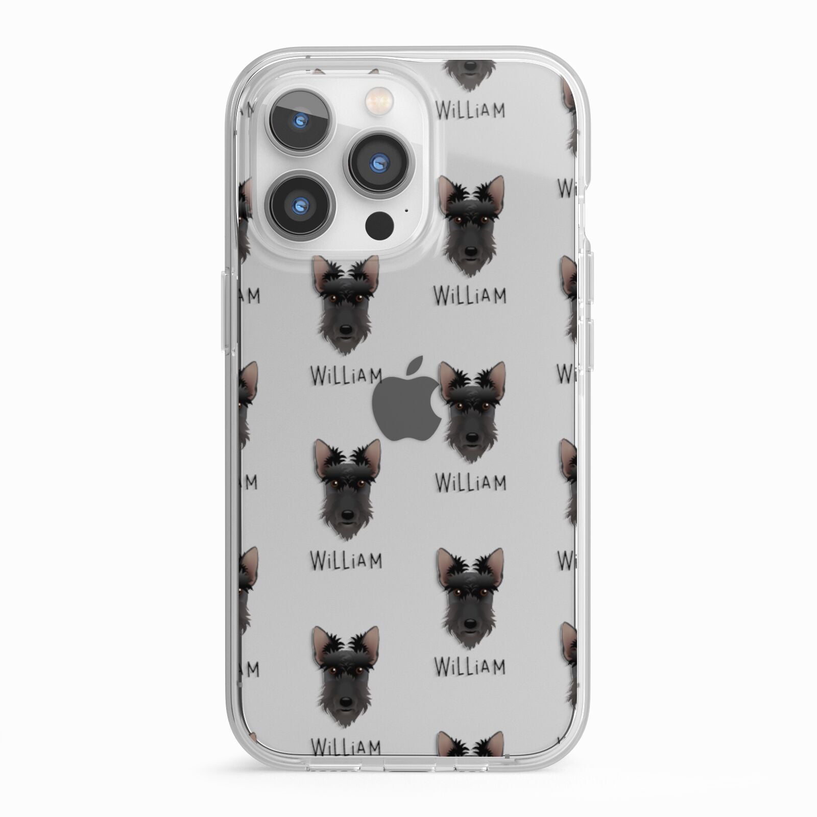 Scottish Terrier Icon with Name iPhone 13 Pro TPU Impact Case with White Edges