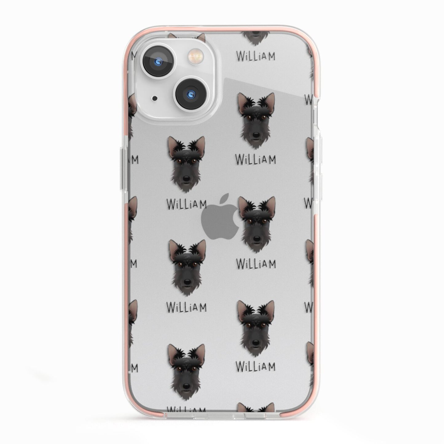 Scottish Terrier Icon with Name iPhone 13 TPU Impact Case with Pink Edges