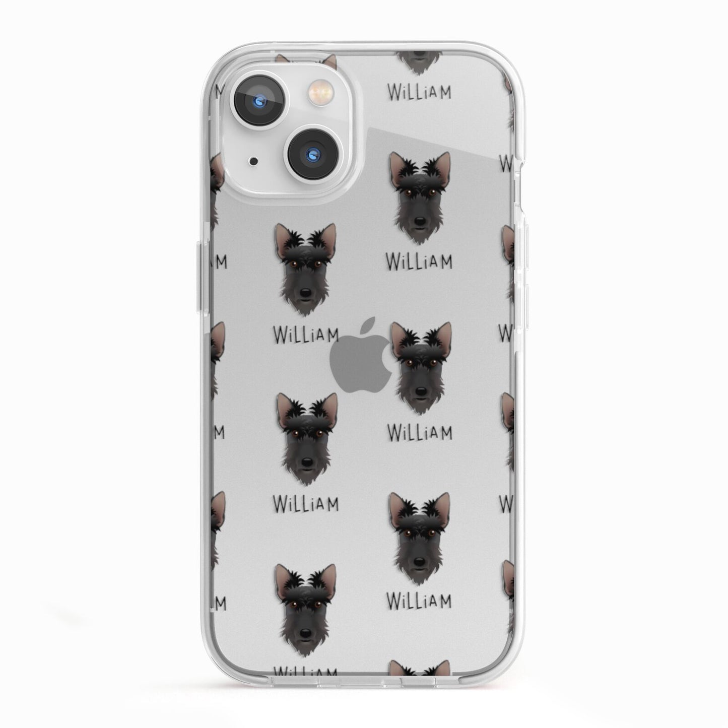 Scottish Terrier Icon with Name iPhone 13 TPU Impact Case with White Edges