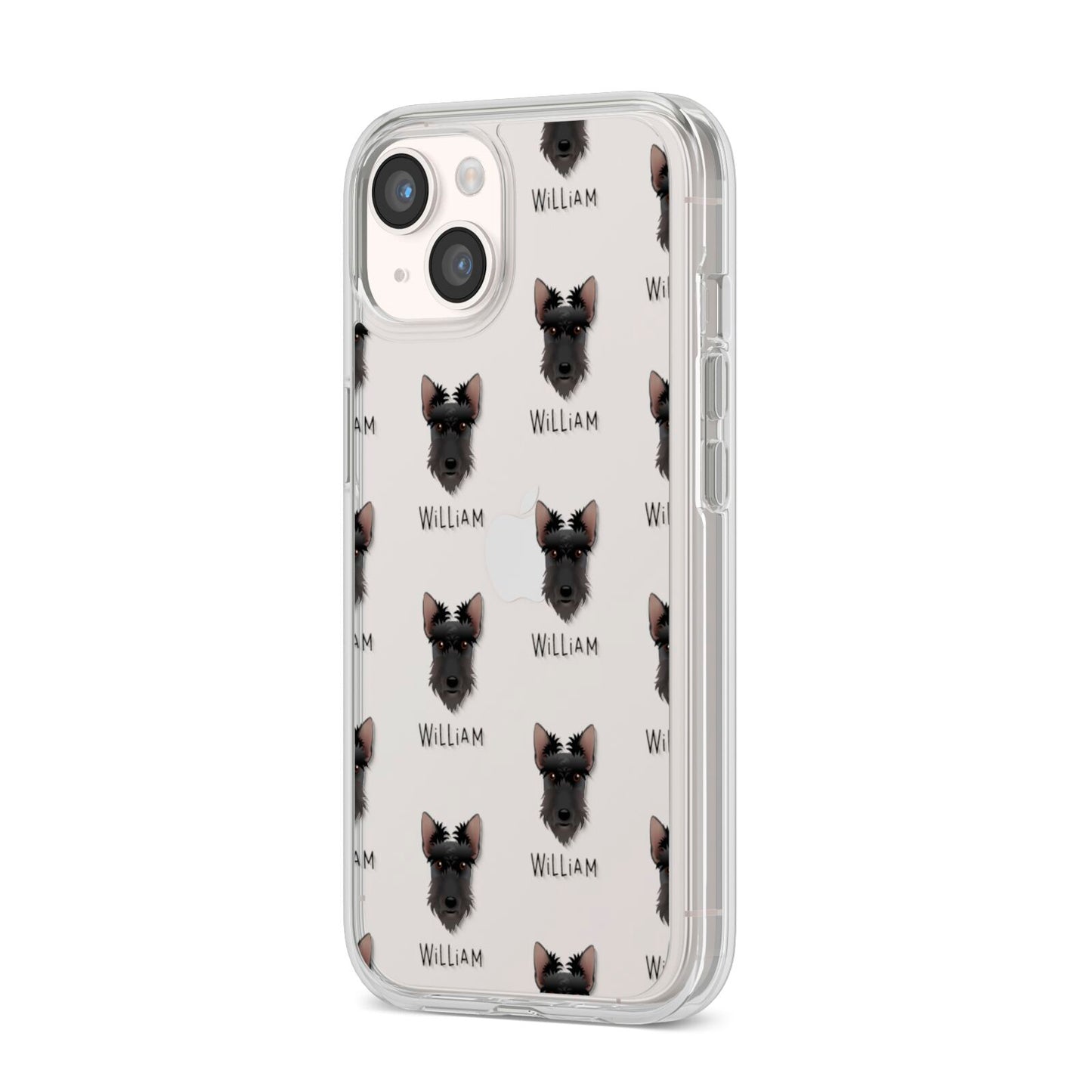 Scottish Terrier Icon with Name iPhone 14 Clear Tough Case Starlight Angled Image