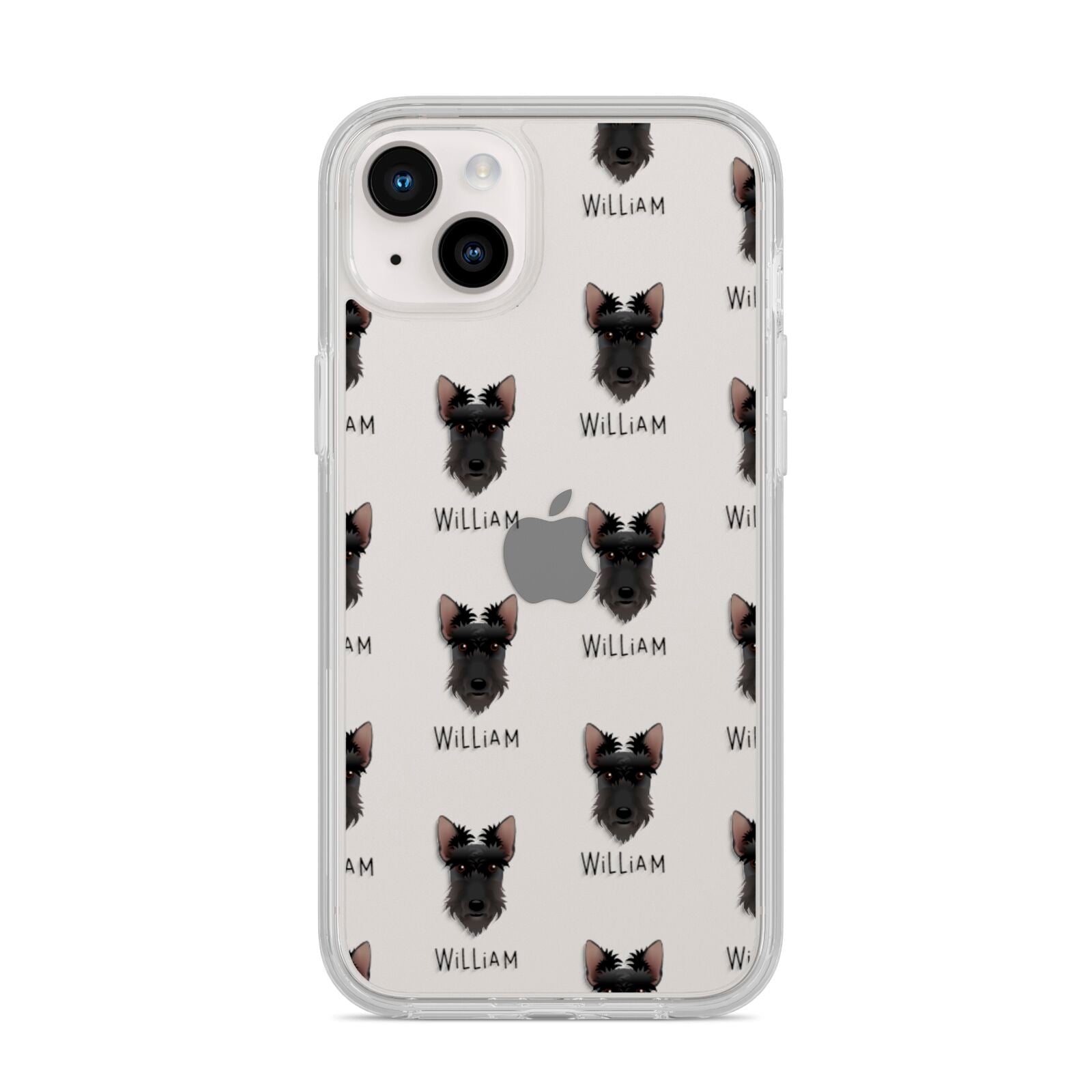 Scottish Terrier Icon with Name iPhone 14 Plus Clear Tough Case Starlight