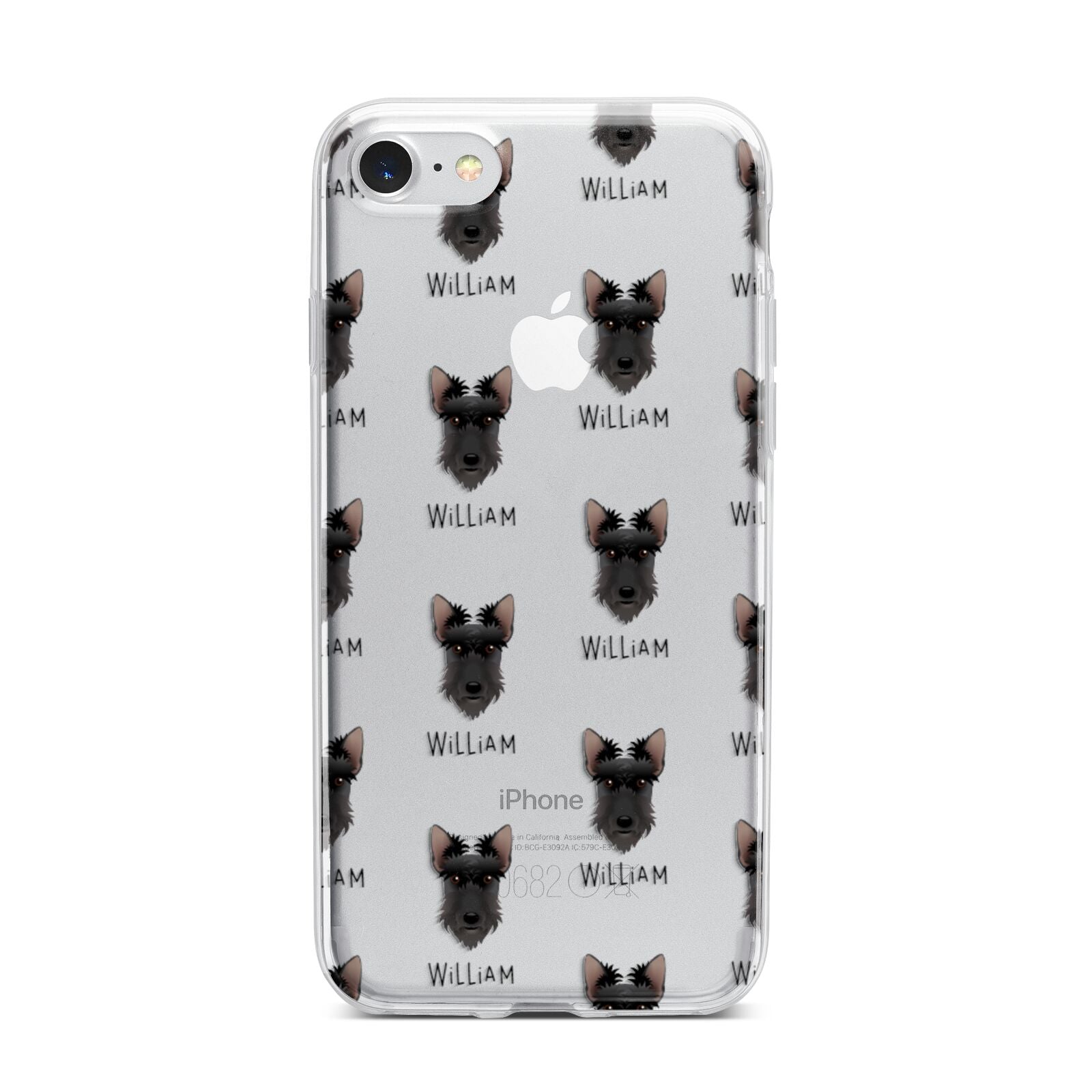 Scottish Terrier Icon with Name iPhone 7 Bumper Case on Silver iPhone