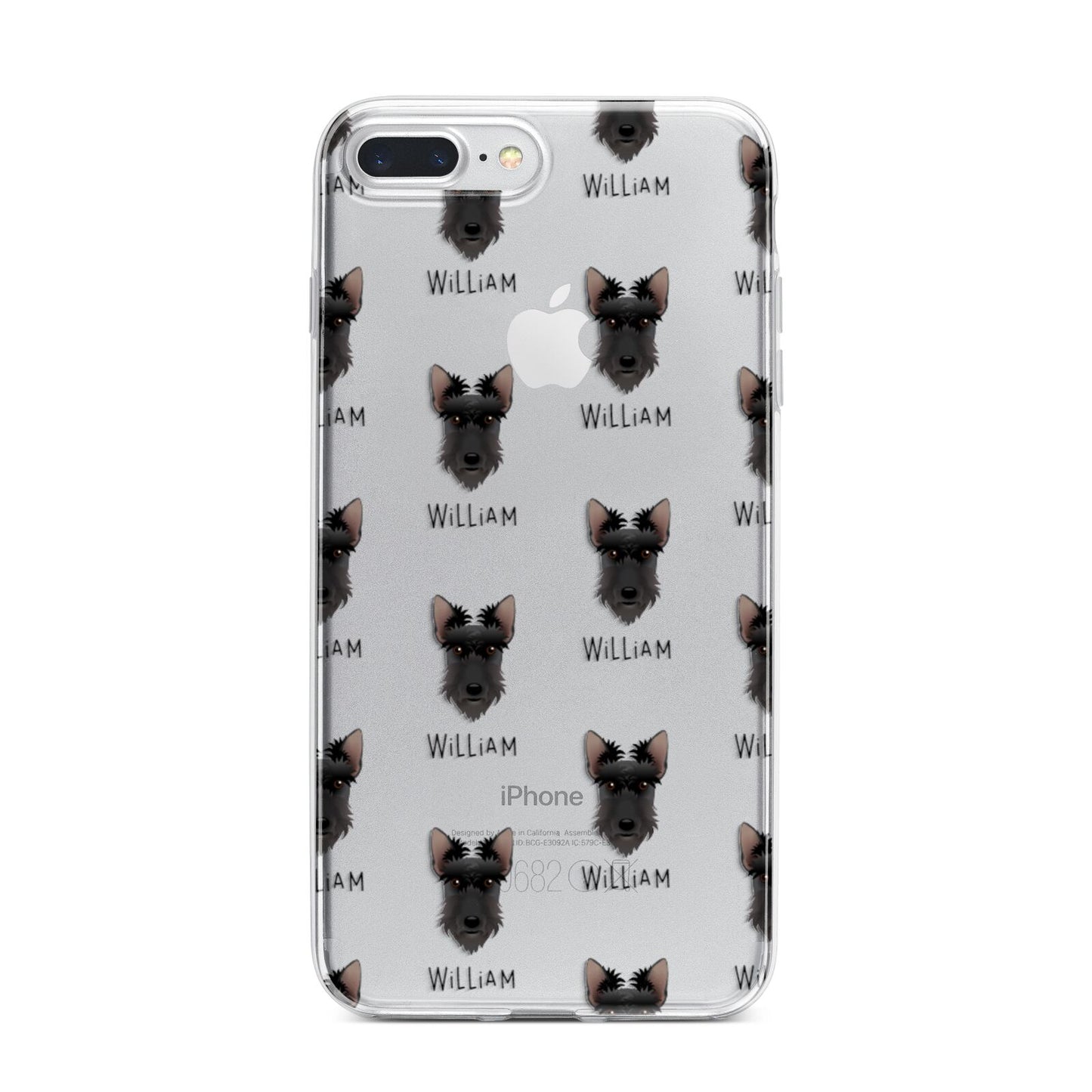 Scottish Terrier Icon with Name iPhone 7 Plus Bumper Case on Silver iPhone