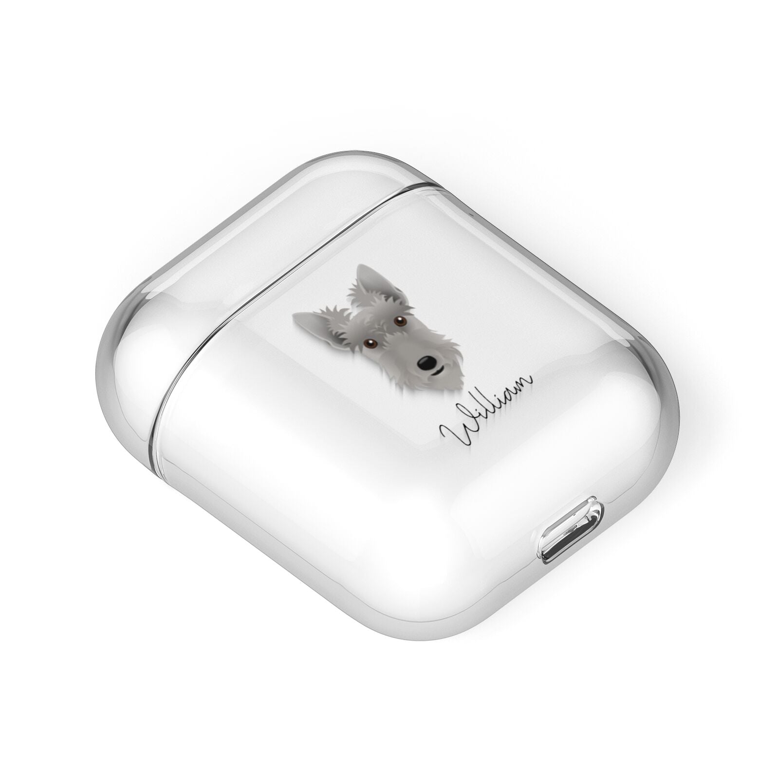 Scottish Terrier Personalised AirPods Case Laid Flat