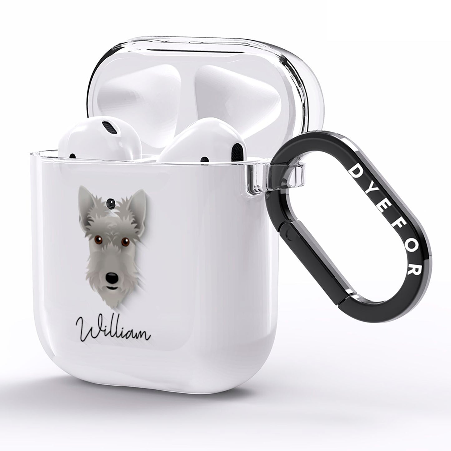 Scottish Terrier Personalised AirPods Clear Case Side Image