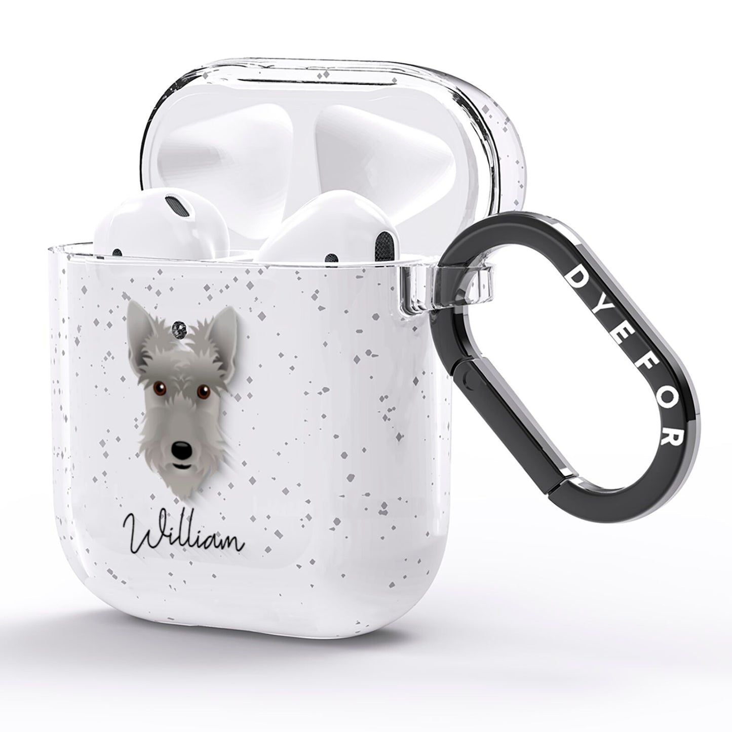 Scottish Terrier Personalised AirPods Glitter Case Side Image