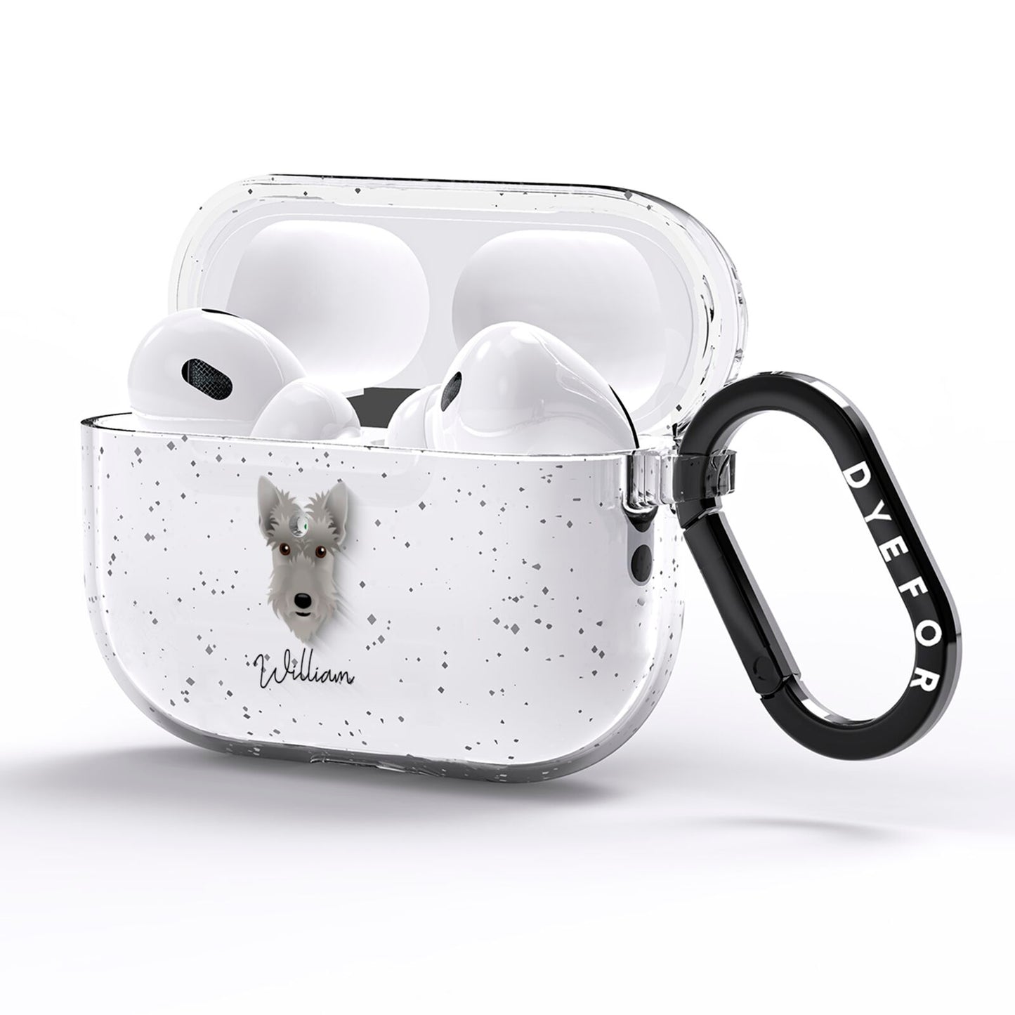 Scottish Terrier Personalised AirPods Pro Glitter Case Side Image