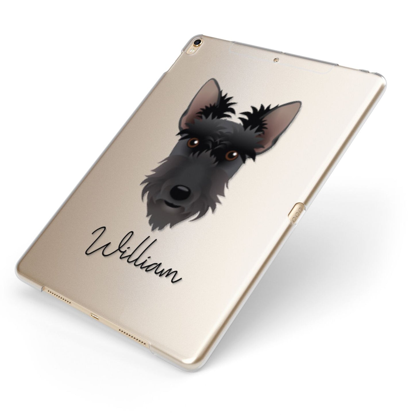 Scottish Terrier Personalised Apple iPad Case on Gold iPad Side View