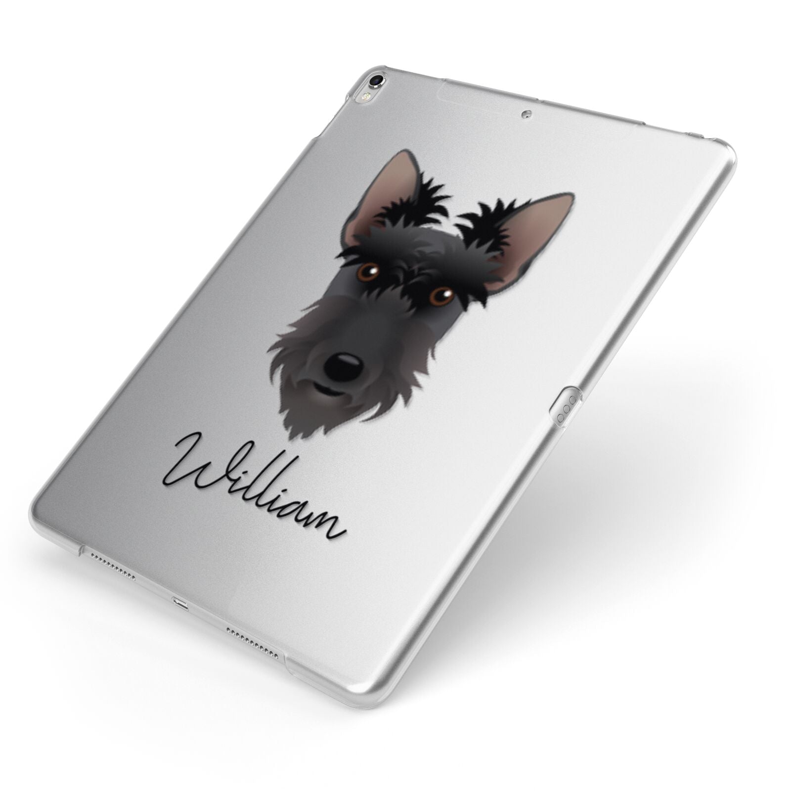 Scottish Terrier Personalised Apple iPad Case on Silver iPad Side View