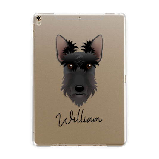 Scottish Terrier Personalised Apple iPad Gold Case