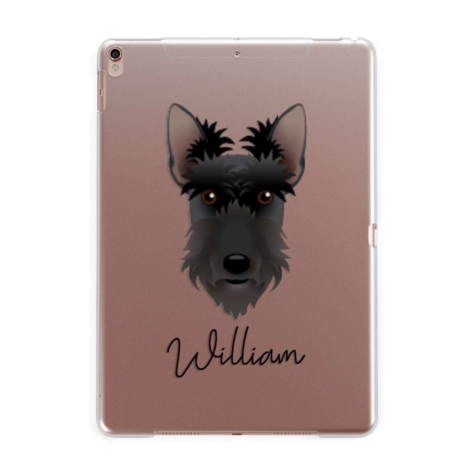 Scottish Terrier Personalised Apple iPad Rose Gold Case