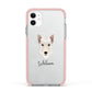 Scottish Terrier Personalised Apple iPhone 11 in White with Pink Impact Case