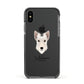 Scottish Terrier Personalised Apple iPhone Xs Impact Case Black Edge on Black Phone
