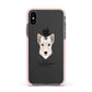 Scottish Terrier Personalised Apple iPhone Xs Impact Case Pink Edge on Black Phone