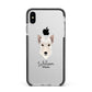 Scottish Terrier Personalised Apple iPhone Xs Max Impact Case Black Edge on Silver Phone