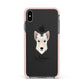Scottish Terrier Personalised Apple iPhone Xs Max Impact Case Pink Edge on Black Phone