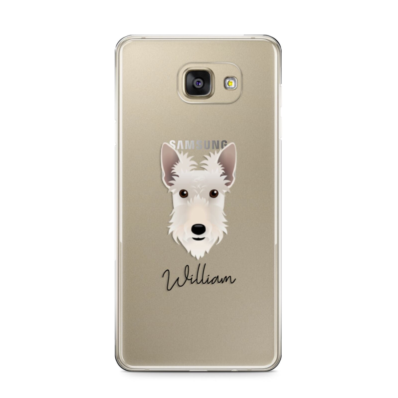 Scottish Terrier Personalised Samsung Galaxy A9 2016 Case on gold phone