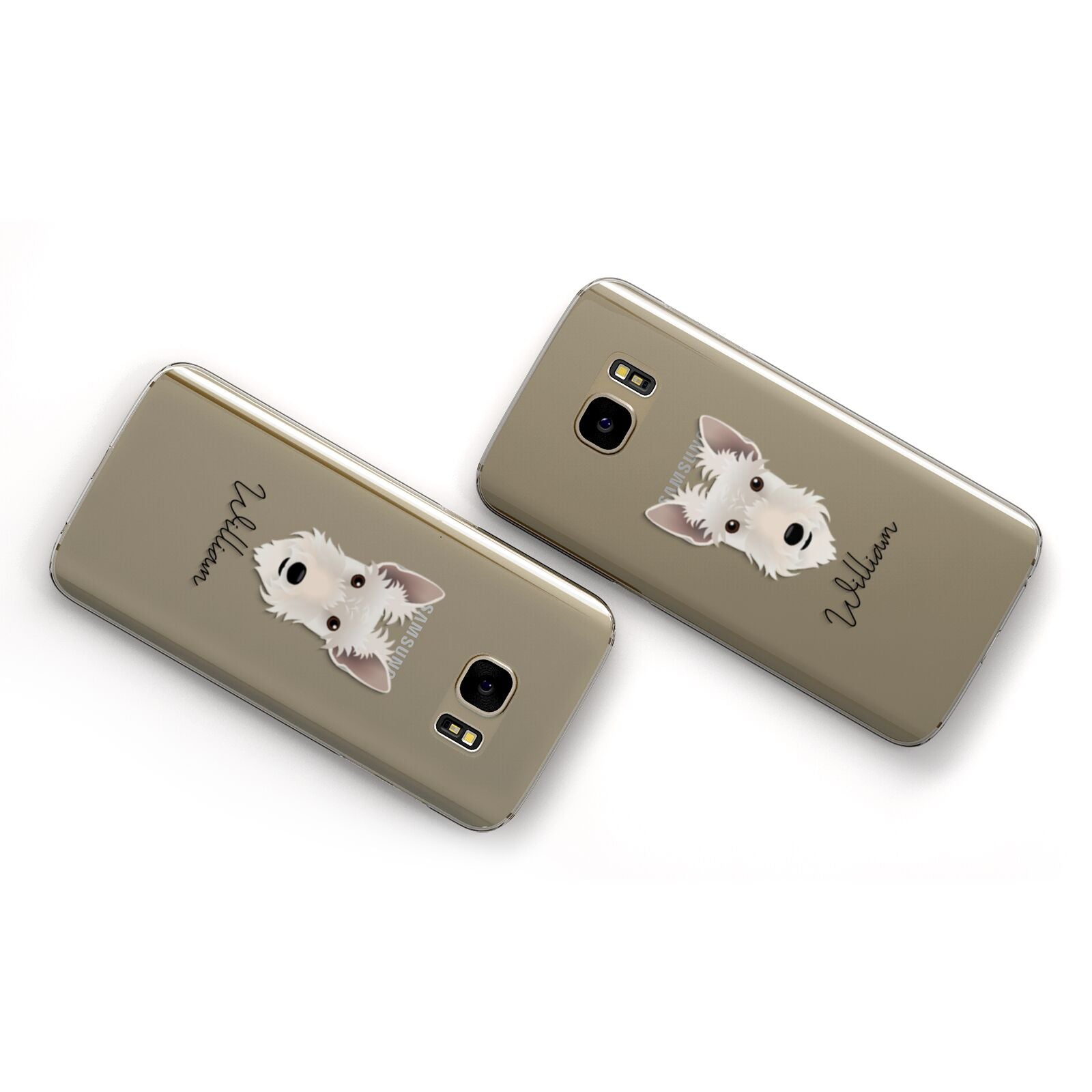 Scottish Terrier Personalised Samsung Galaxy Case Flat Overview