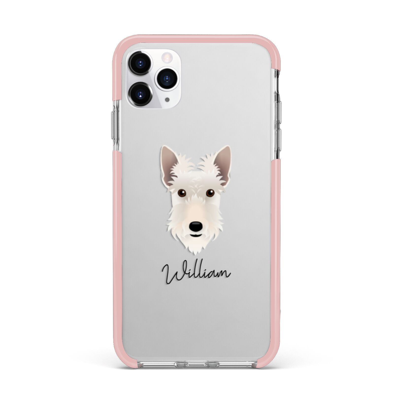 Scottish Terrier Personalised iPhone 11 Pro Max Impact Pink Edge Case