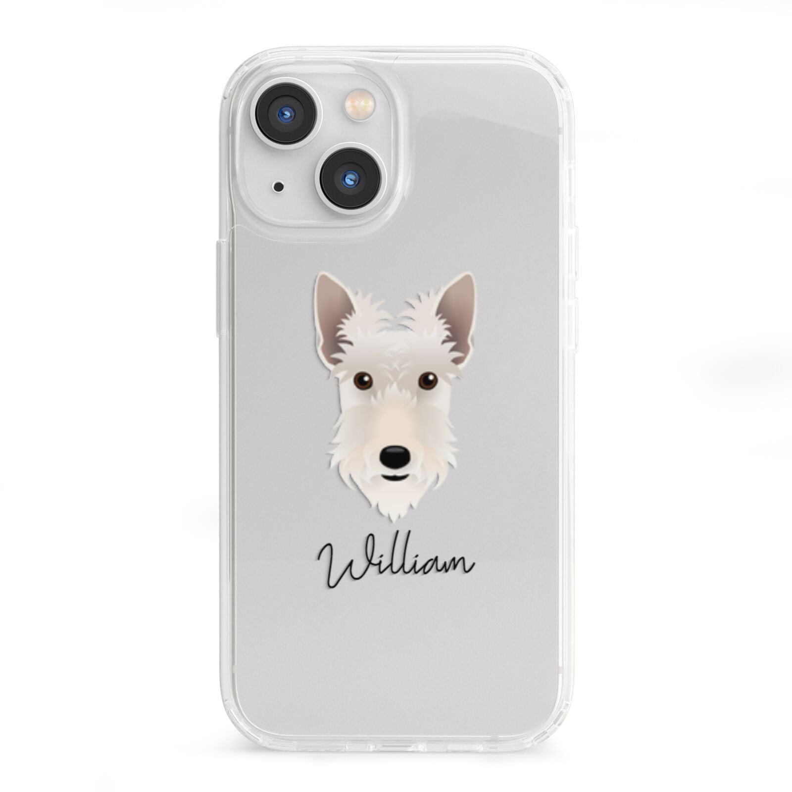 Scottish Terrier Personalised iPhone 13 Mini Clear Bumper Case