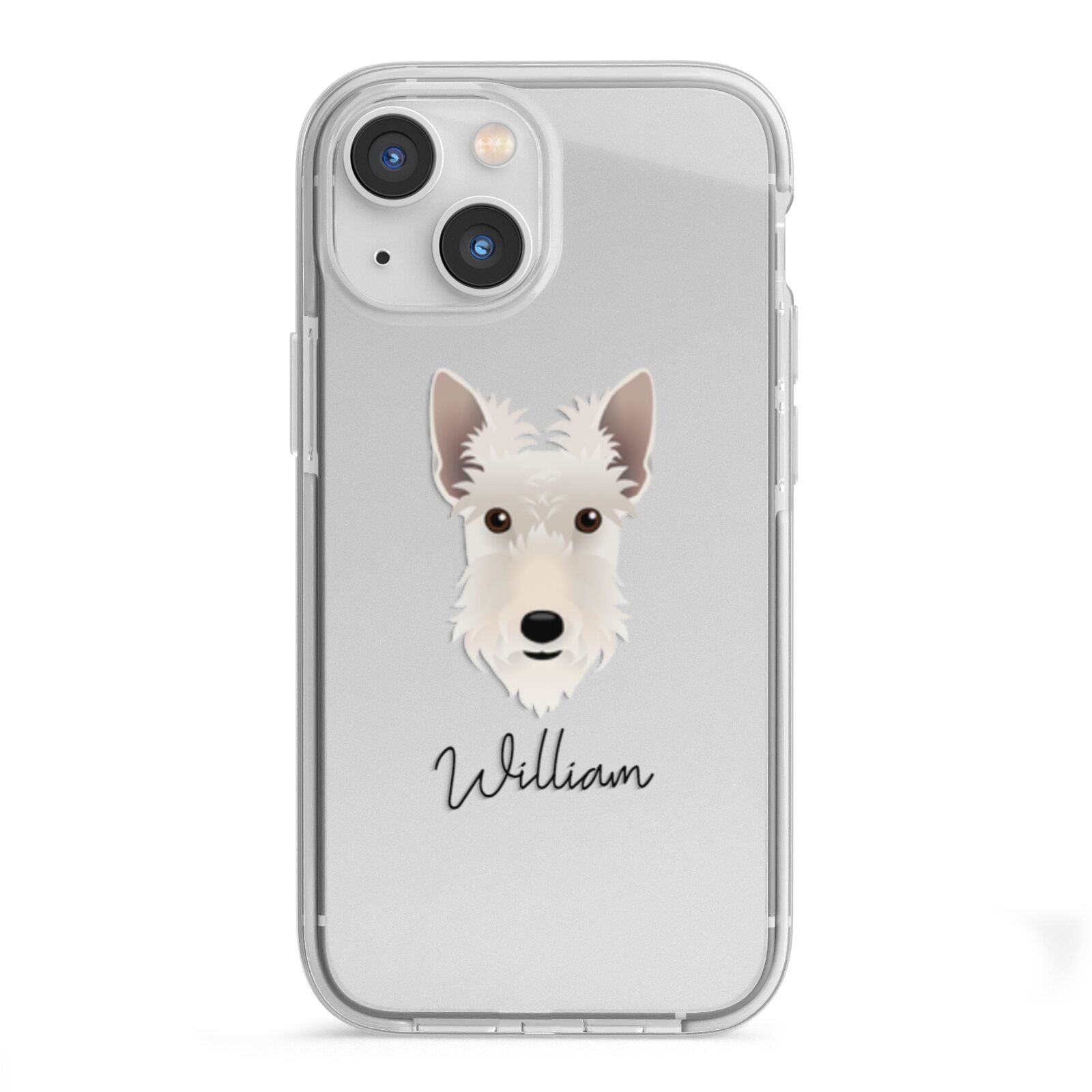 Scottish Terrier Personalised iPhone 13 Mini TPU Impact Case with White Edges
