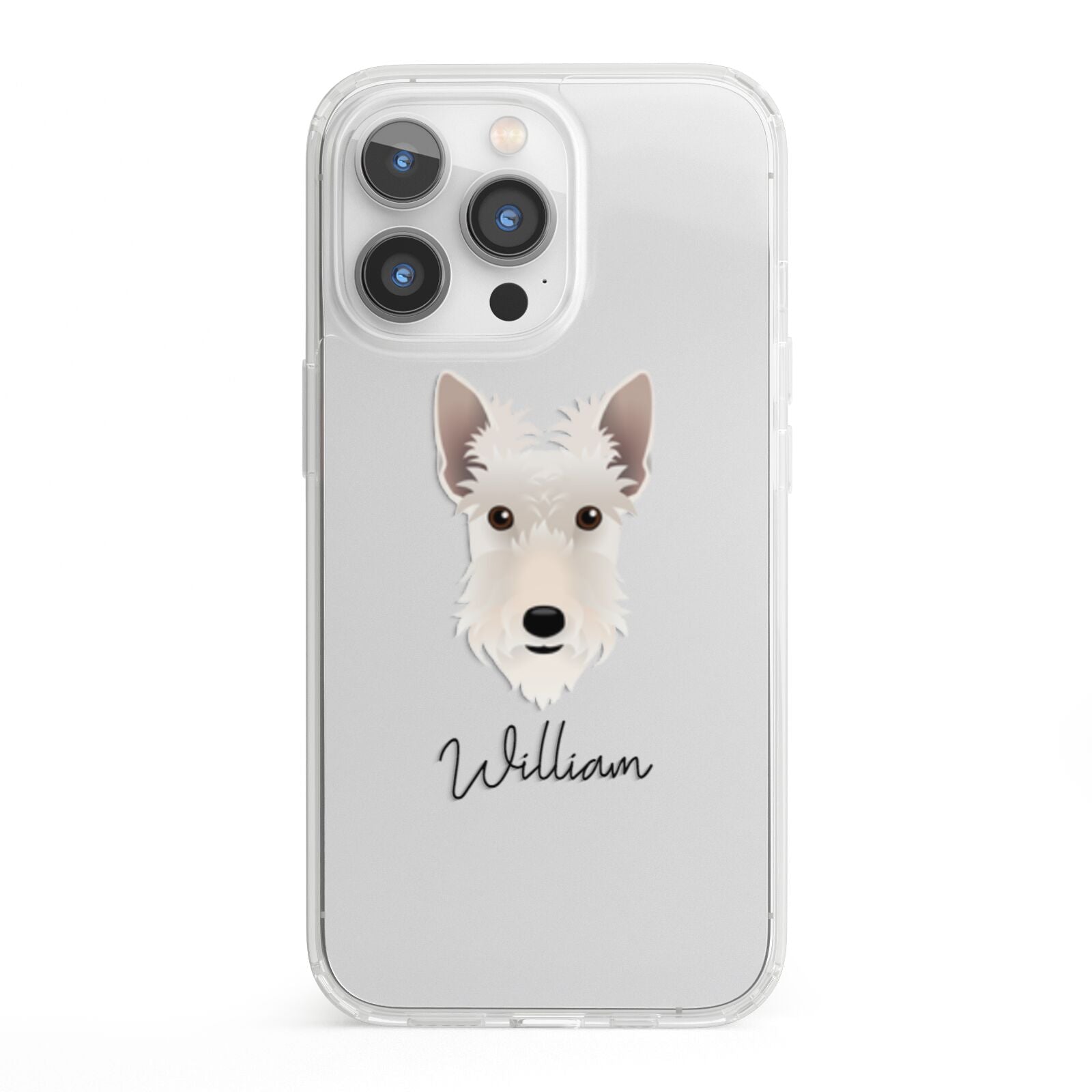 Scottish Terrier Personalised iPhone 13 Pro Clear Bumper Case