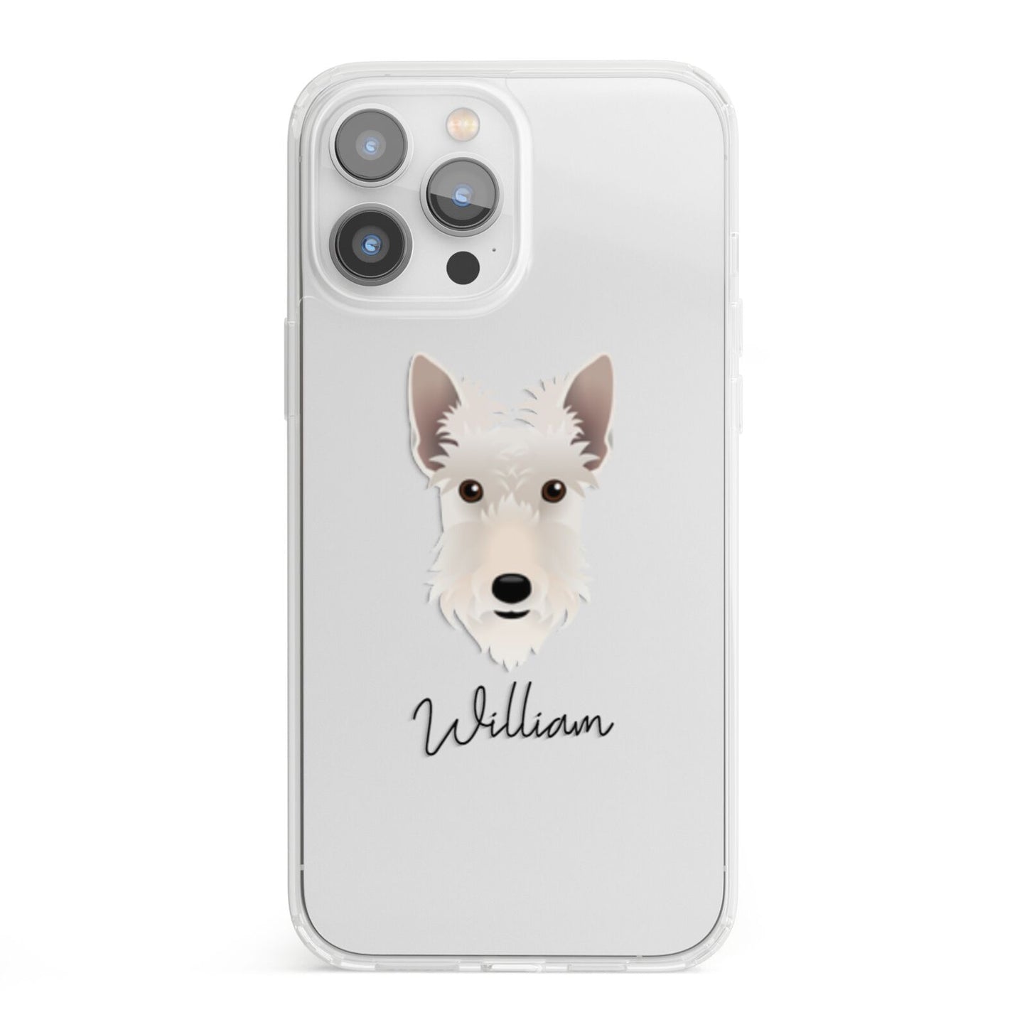 Scottish Terrier Personalised iPhone 13 Pro Max Clear Bumper Case