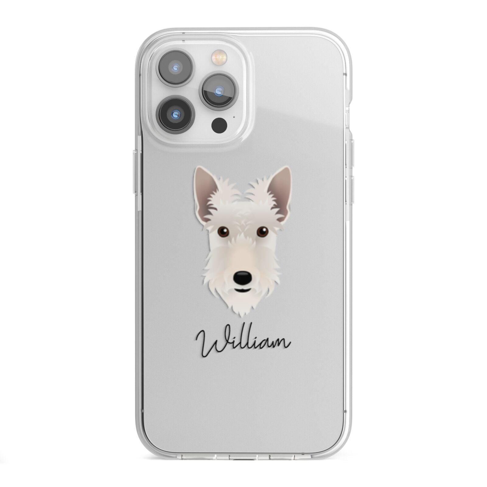 Scottish Terrier Personalised iPhone 13 Pro Max TPU Impact Case with White Edges