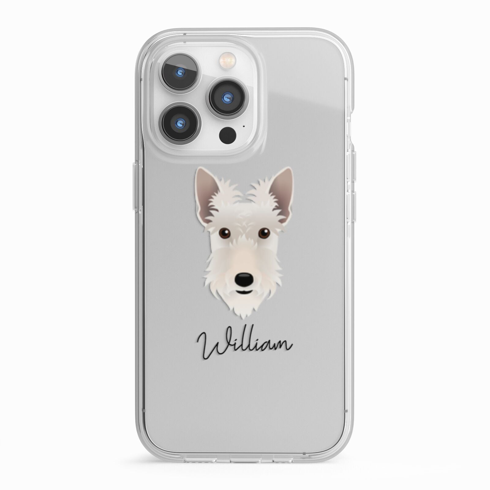 Scottish Terrier Personalised iPhone 13 Pro TPU Impact Case with White Edges