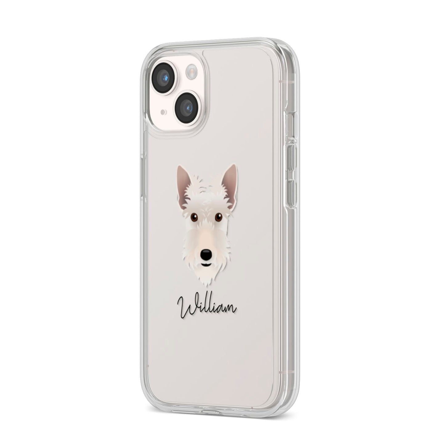 Scottish Terrier Personalised iPhone 14 Clear Tough Case Starlight Angled Image